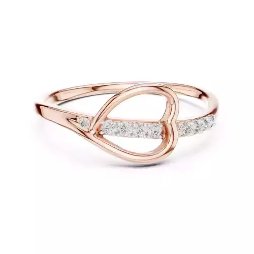 Heart Shape Round Diamond Engagement Wedding Ring 3DM STL Video 3D print model