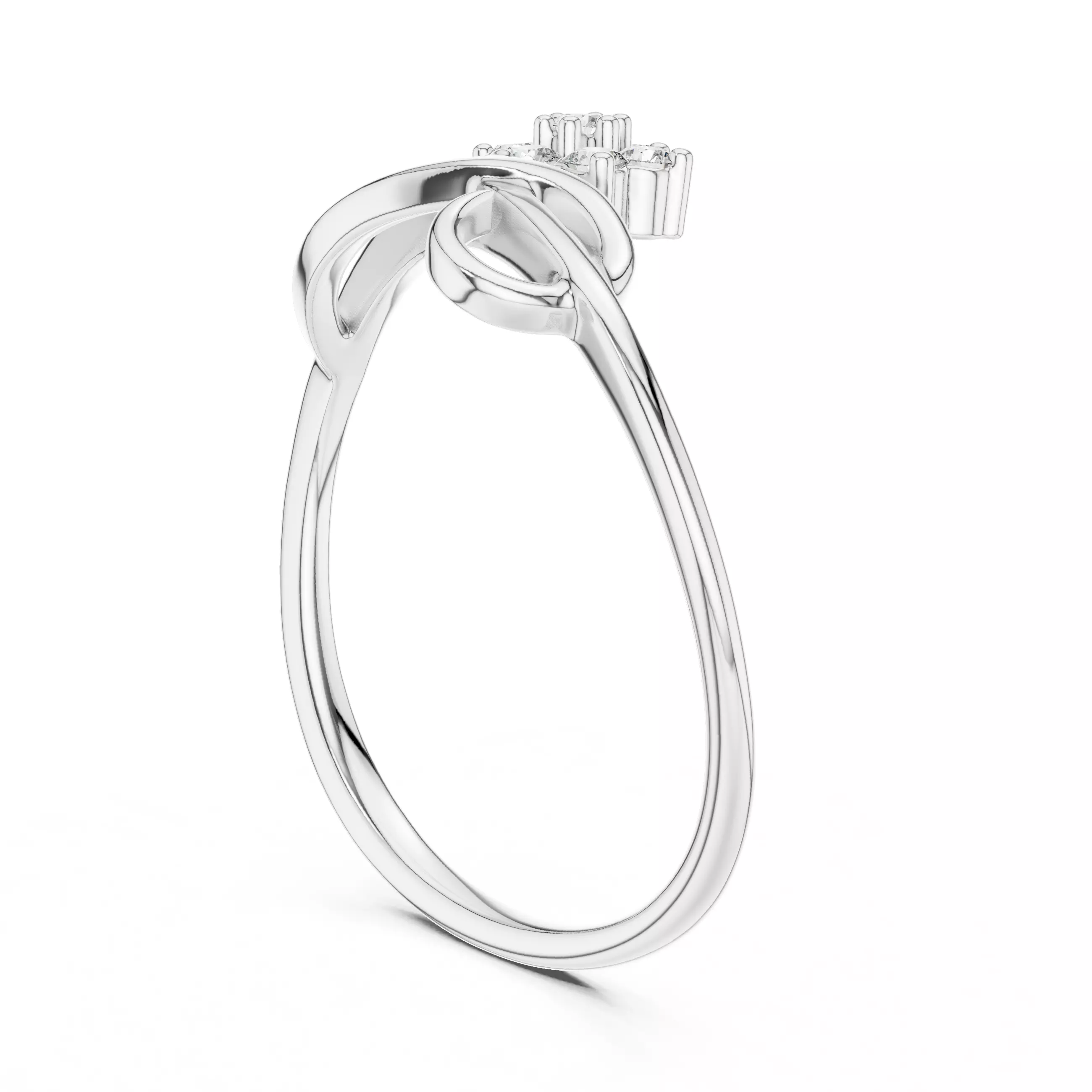 Round Cut Curve Engagement Wedding Ring 3DM STL Video 3D print model_9