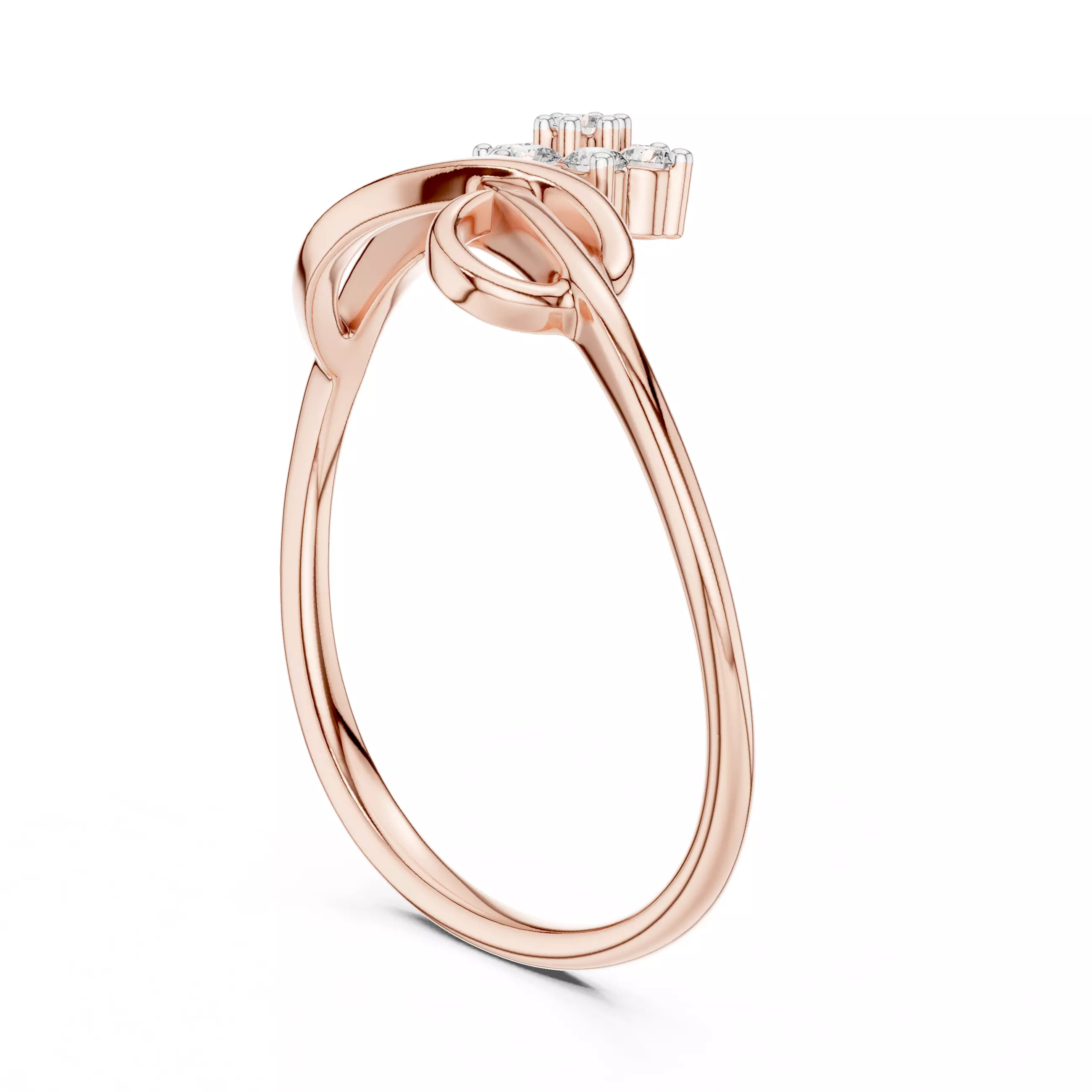 Round Cut Curve Engagement Wedding Ring 3DM STL Video 3D print model_3