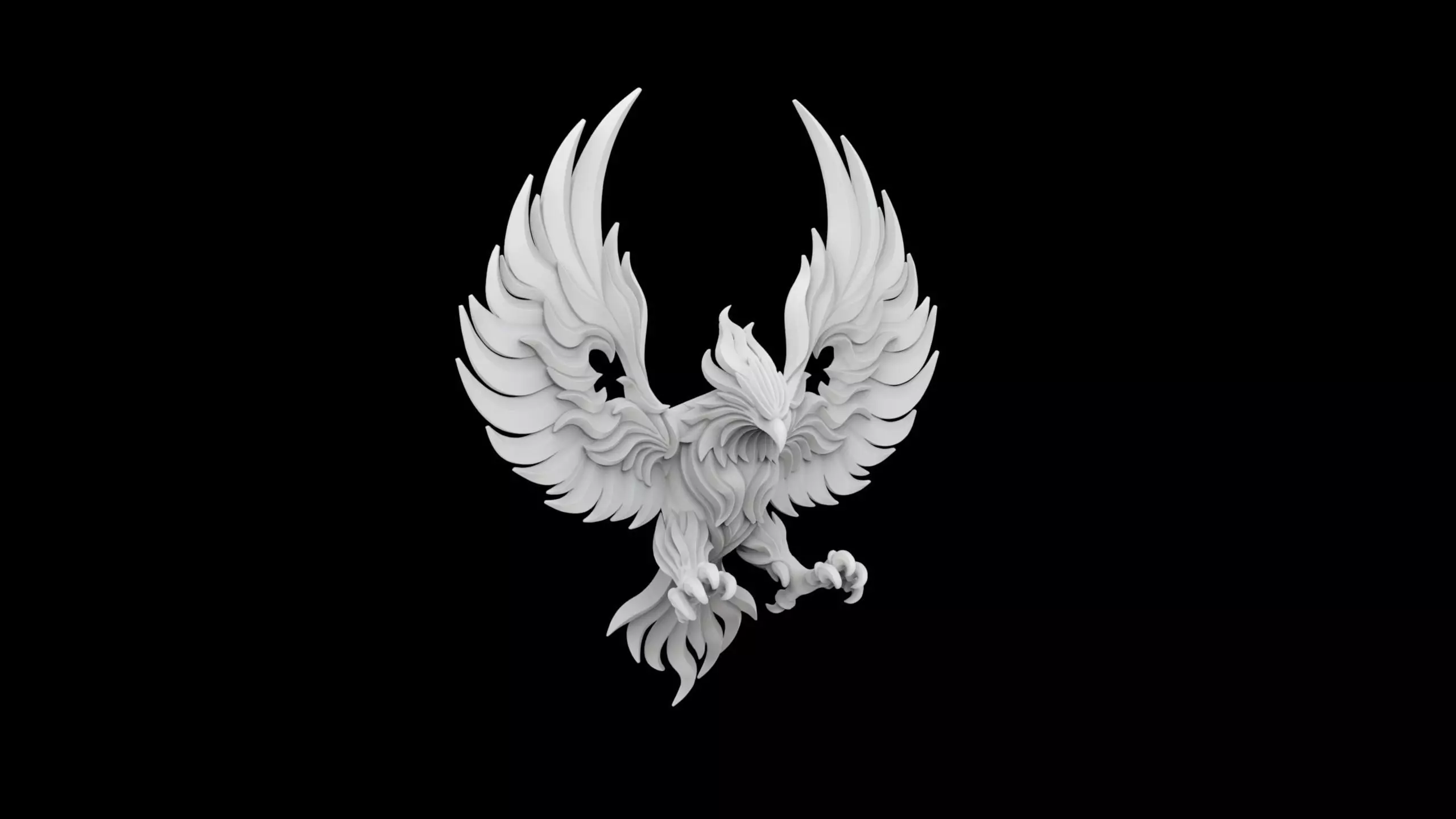 Phoenix-Style Stylized Eagle 3D Print Model 3D print model_0