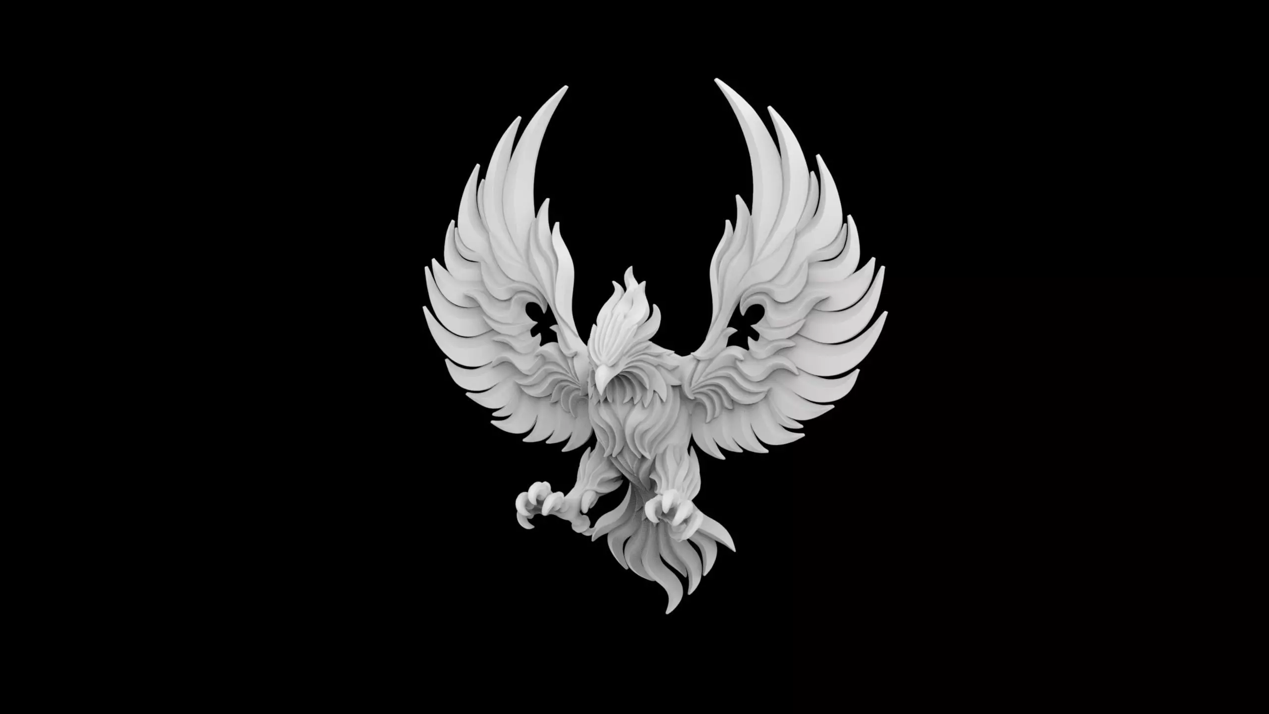 Phoenix-Style Stylized Eagle 3D Print Model 3D print model_1