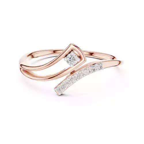 Round Diamond Bypass Engagement Wedding Ring 3DM STL Video