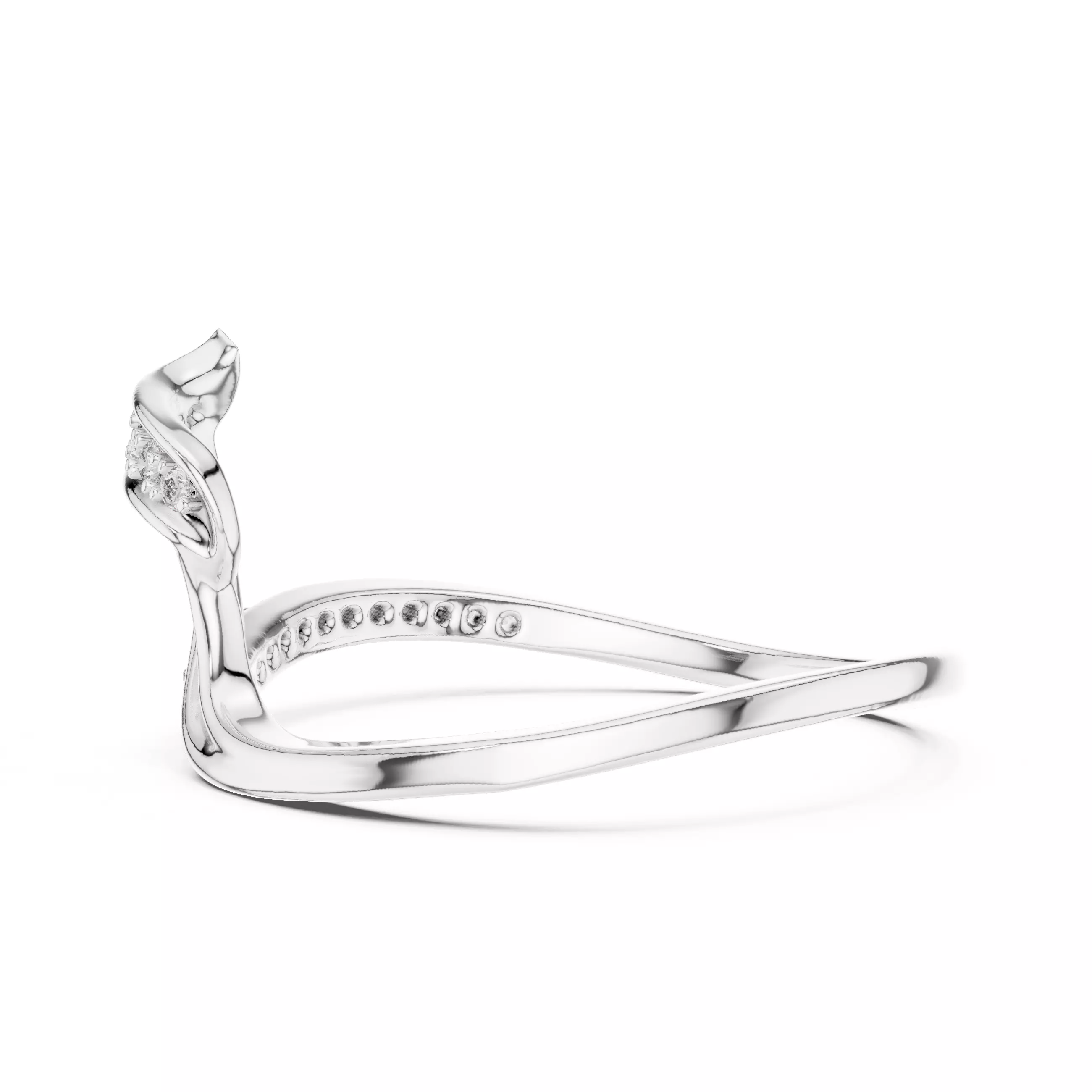 Round Diamond Curve Engagement Wedding Ring 3DM STL Video 3D print model_11