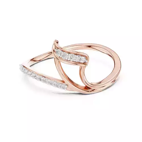 Round Diamond Curve Engagement Wedding Ring 3DM STL Video 3D print model