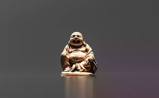 Laughing Buddha Statue Low-poly 3D model