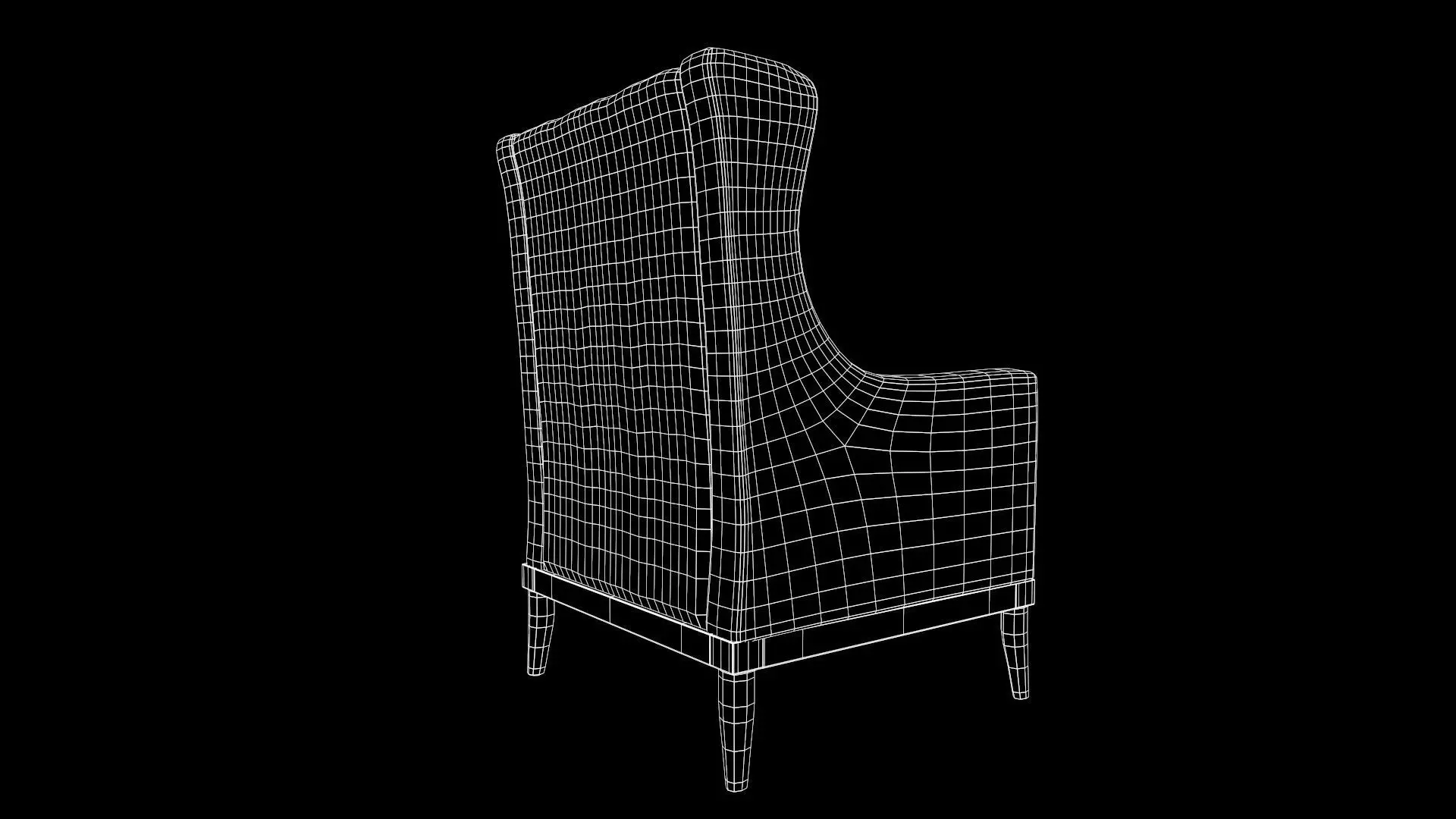 Sofa Single Seater Low-poly 3D model_7