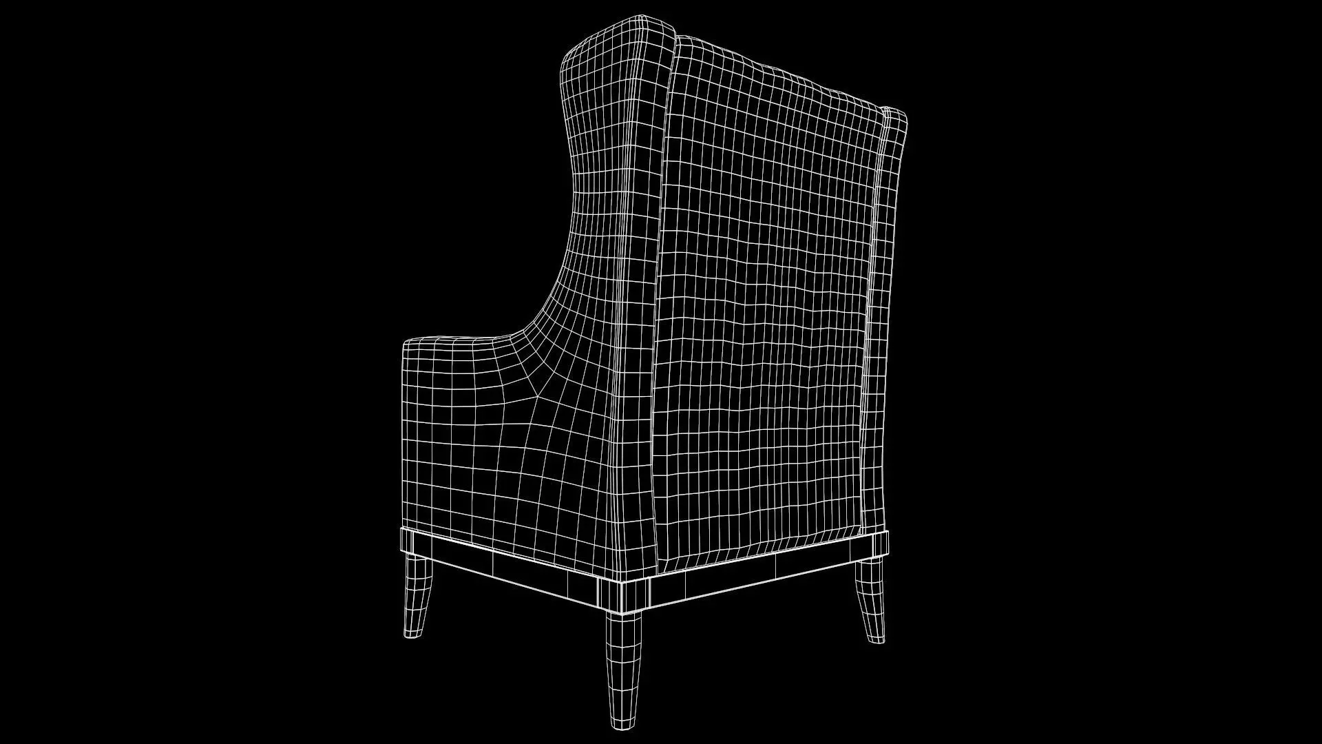 Sofa Single Seater Low-poly 3D model_10