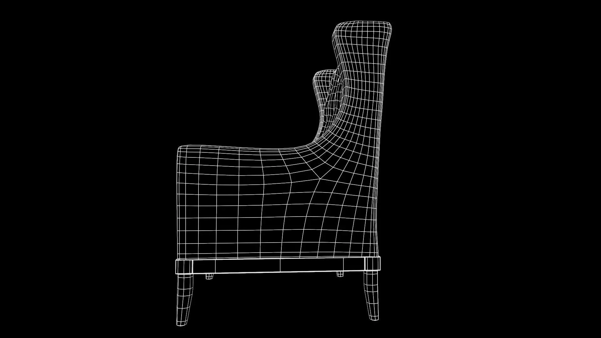 Sofa Single Seater Low-poly 3D model_9