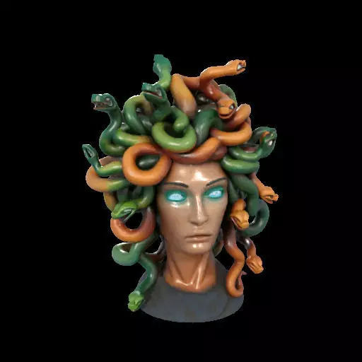 1984  Medusa Gorgon Head 3D Model  magic 3D print model_12