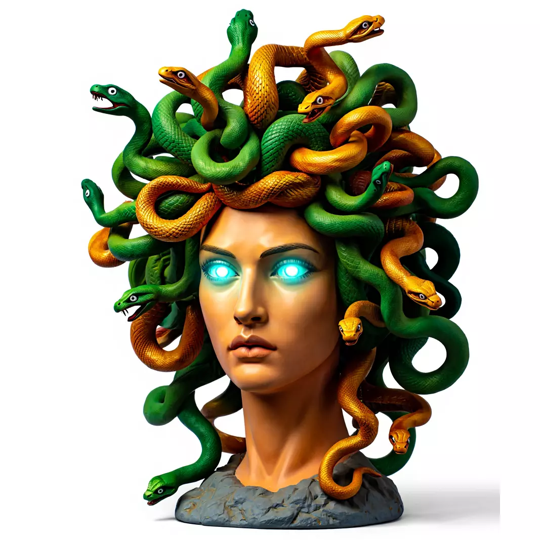 1984  Medusa Gorgon Head 3D Model  magic 3D print model_31