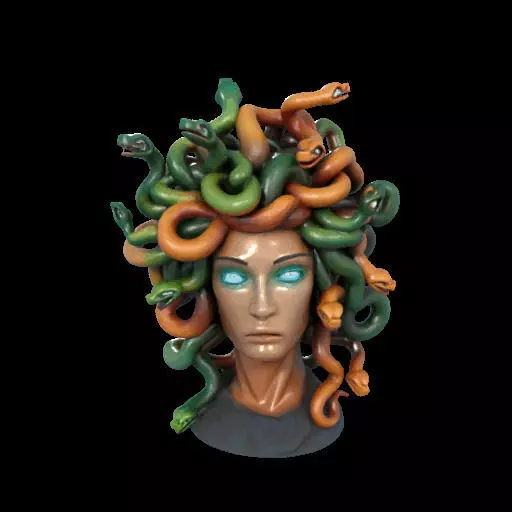 1984  Medusa Gorgon Head 3D Model  magic 3D print model_1