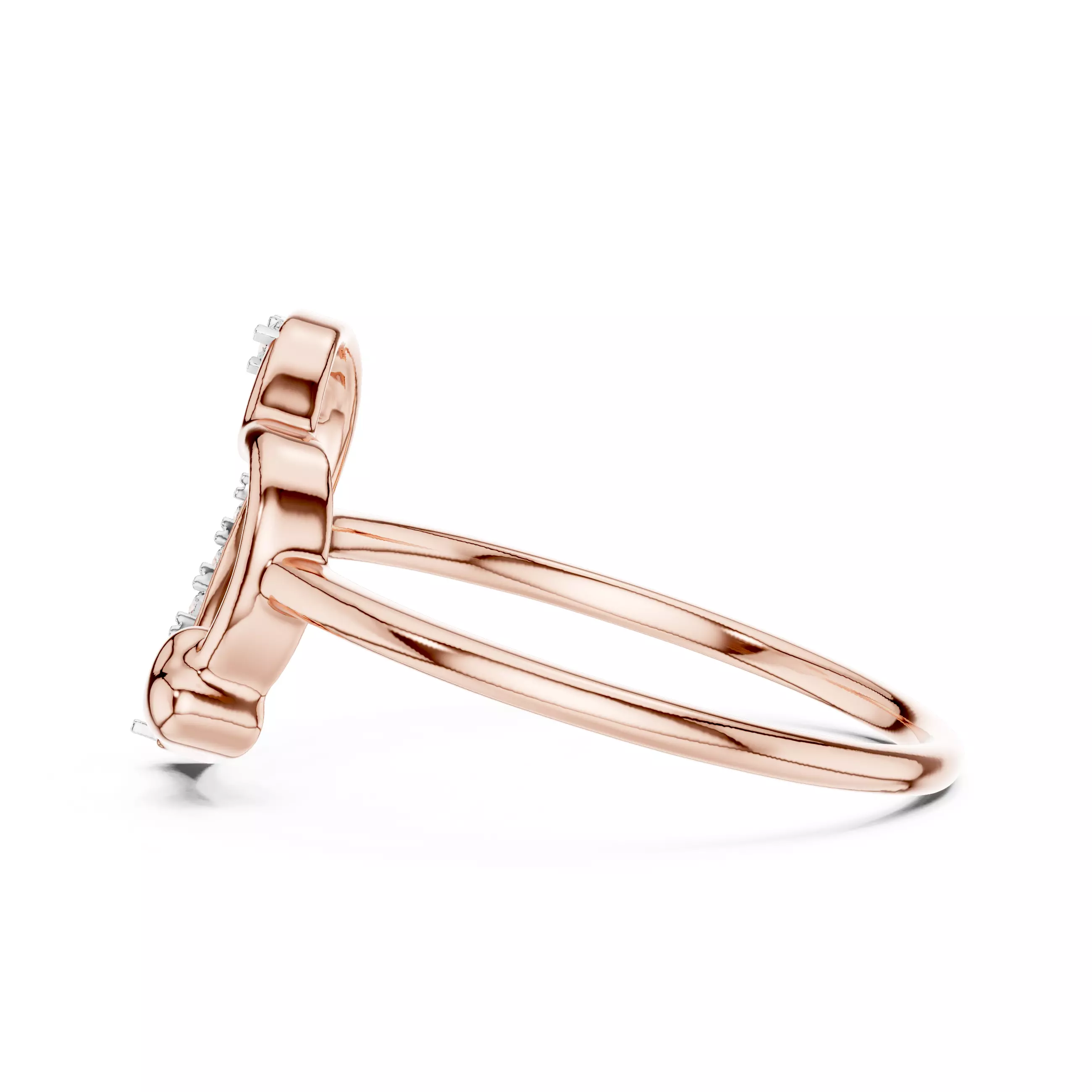 Round Cut Diamond Heart Shape Wedding Ring 3DM STL Video 3D print model_5