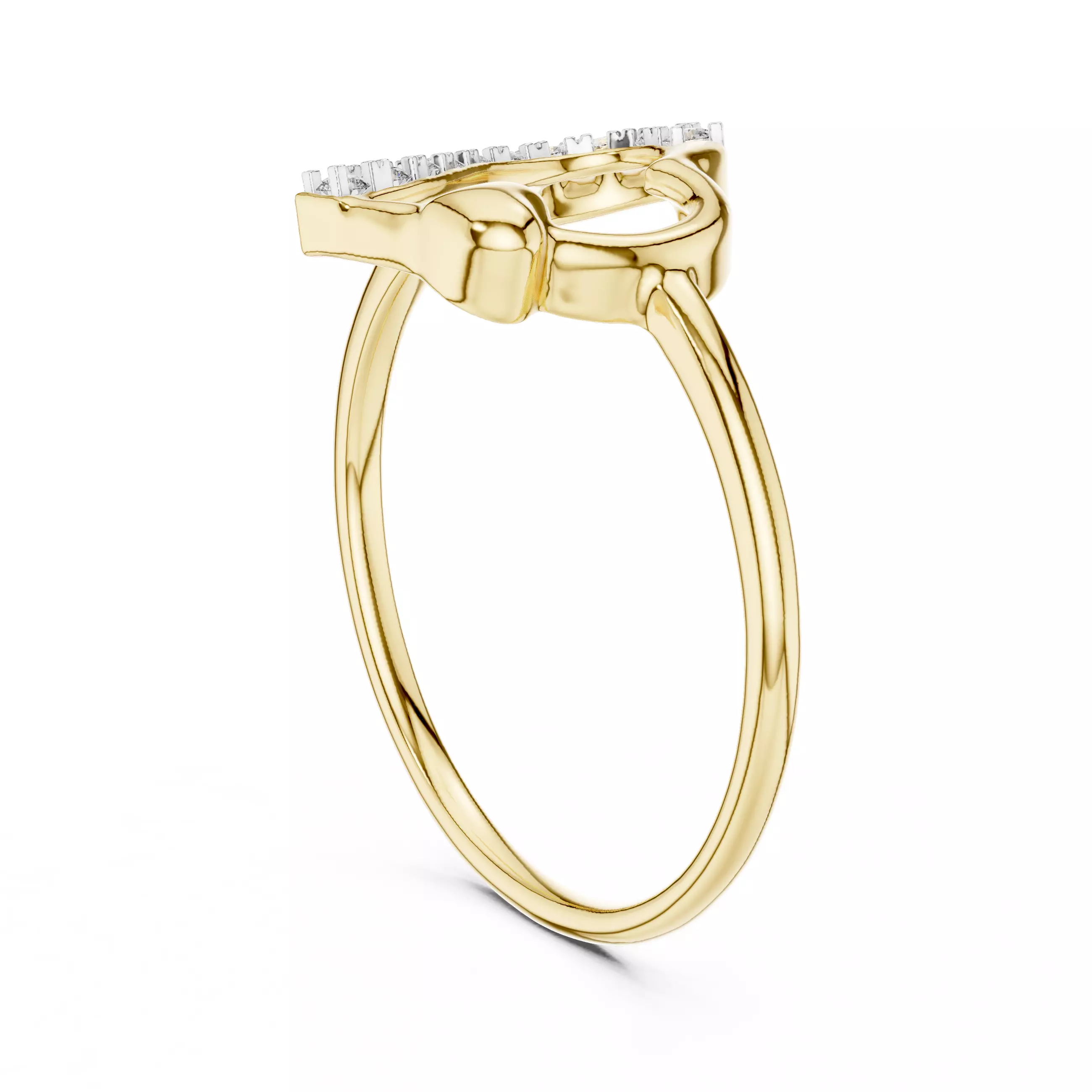 Round Cut Diamond Heart Shape Wedding Ring 3DM STL Video 3D print model_6