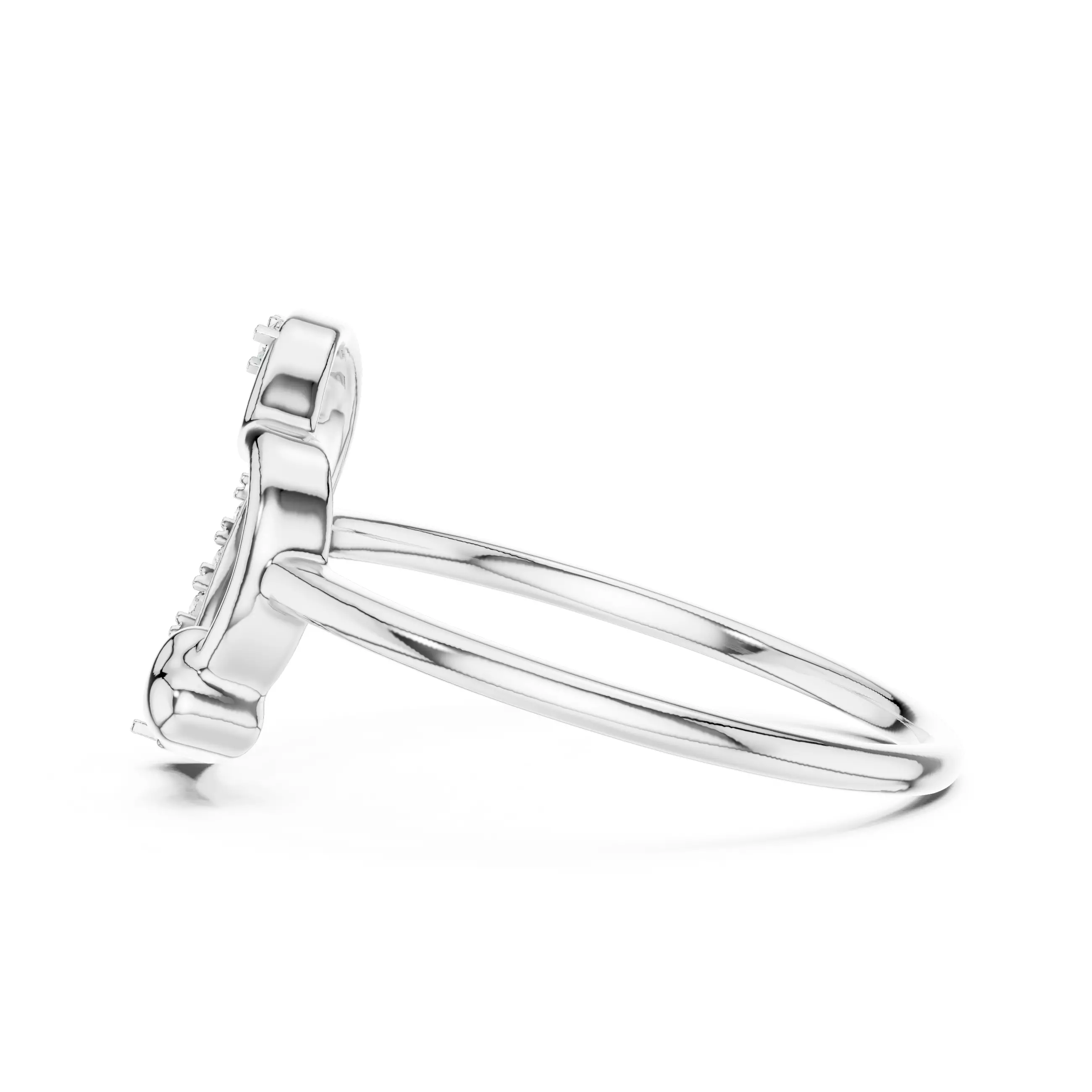 Round Cut Diamond Heart Shape Wedding Ring 3DM STL Video 3D print model_11