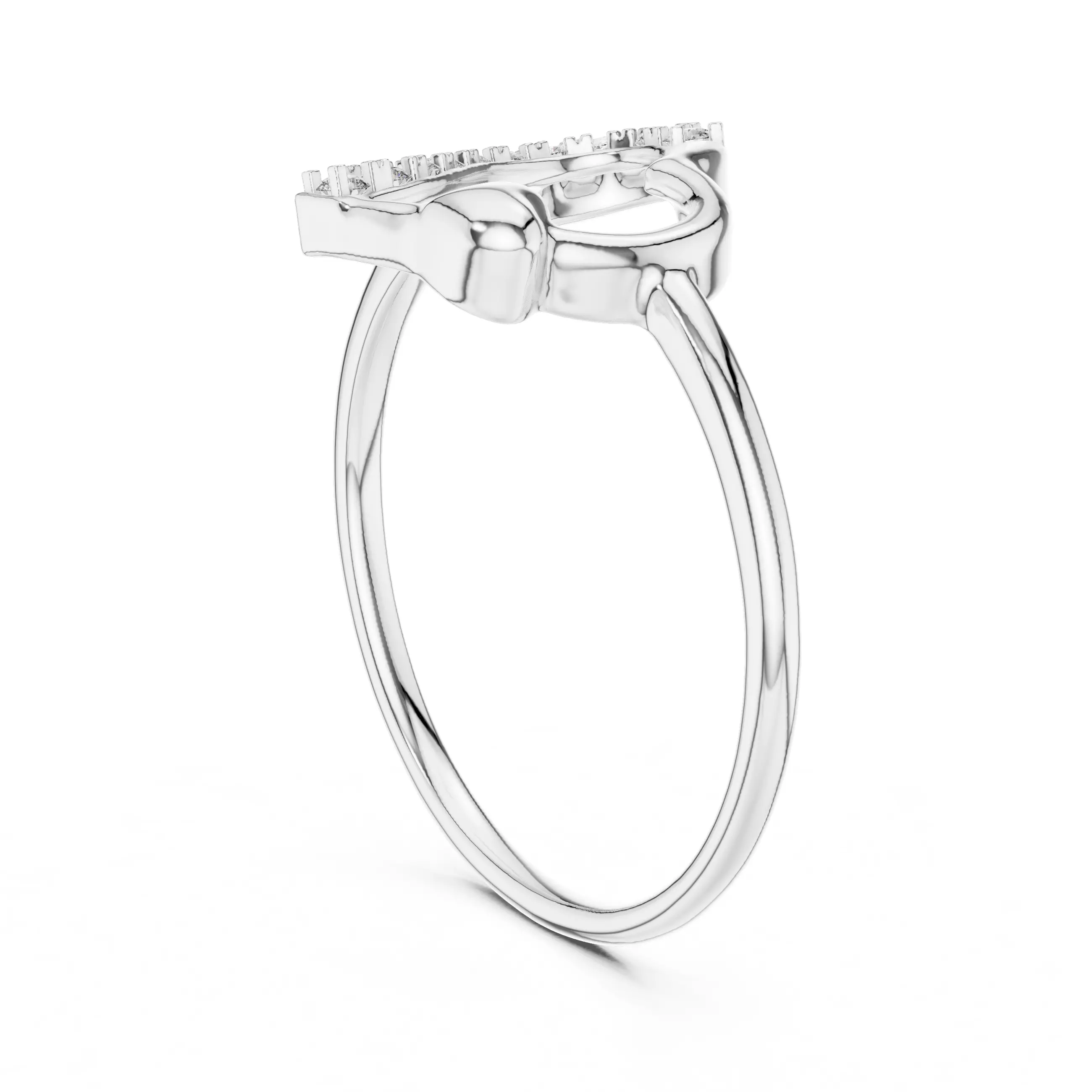 Round Cut Diamond Heart Shape Wedding Ring 3DM STL Video 3D print model_9