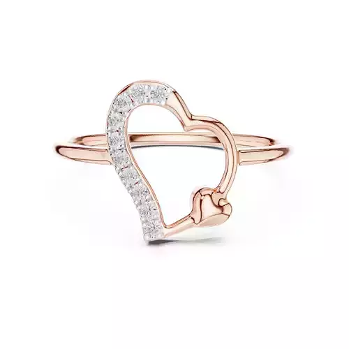Round Cut Diamond Heart Shape Wedding Ring 3DM STL Video 3D print model Round Cut Diamond Heart Shape Wedding Ring 3DM STL Video 3D print model