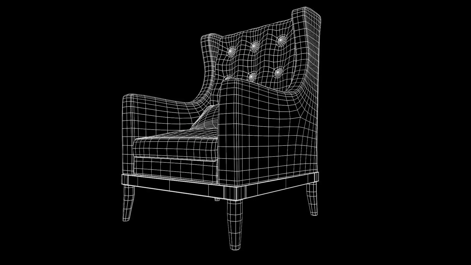 Sofa Single Seater Low-poly 3D model_9