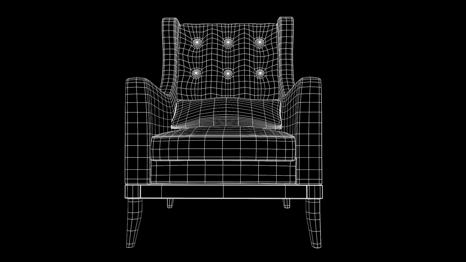 Sofa Single Seater Low-poly 3D model_8
