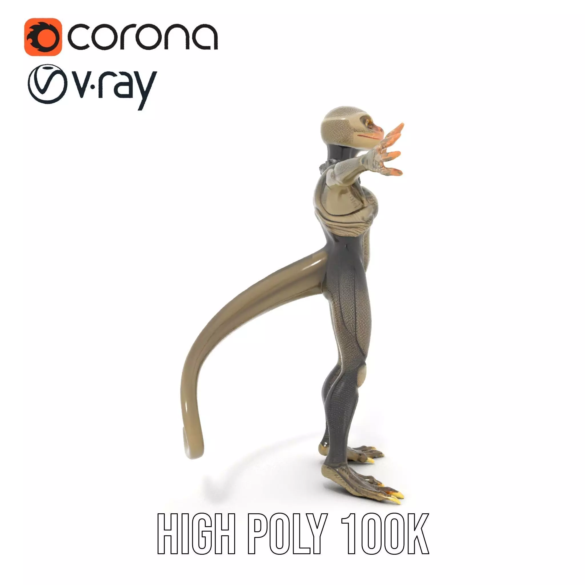 Scaly Alien Creature model pack Low-poly 3D model_26