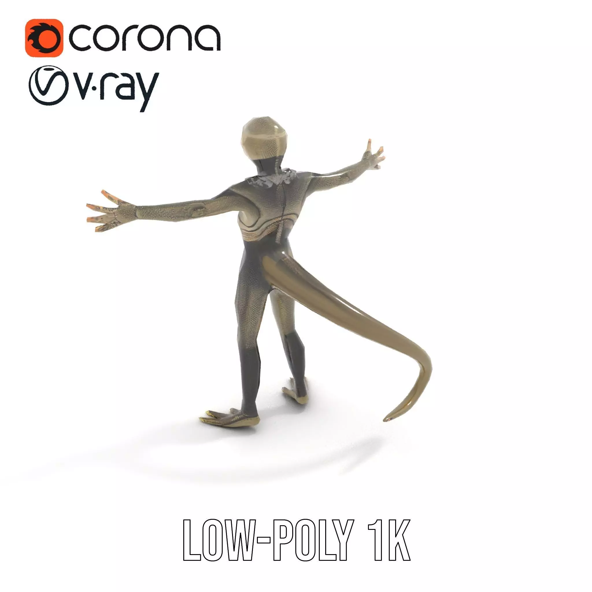 Scaly Alien Creature model pack Low-poly 3D model_12