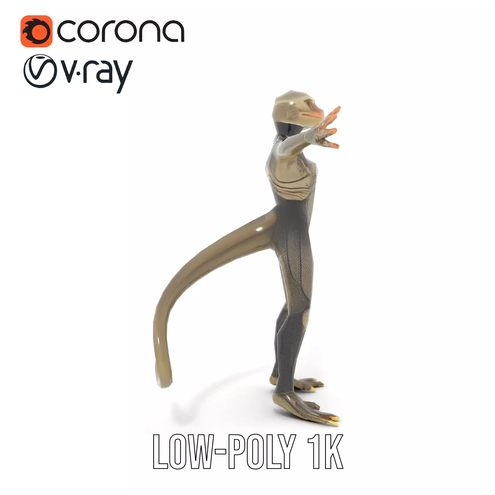 Scaly Alien Creature model pack Low-poly 3D model_22