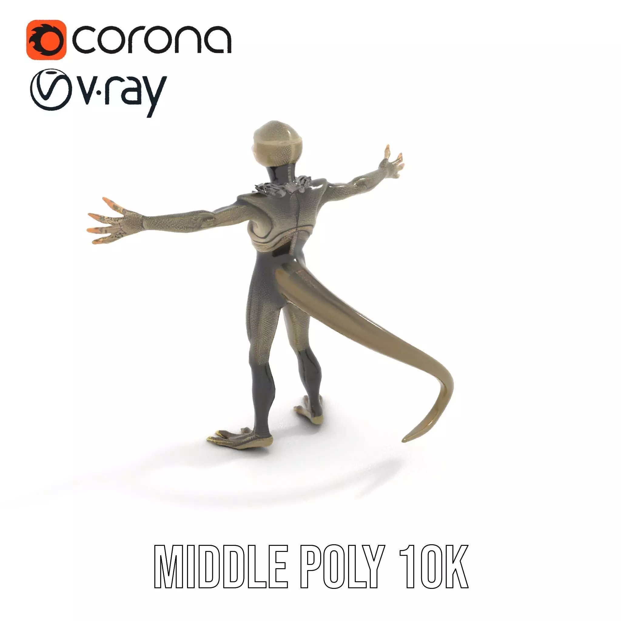 Scaly Alien Creature model pack Low-poly 3D model_13
