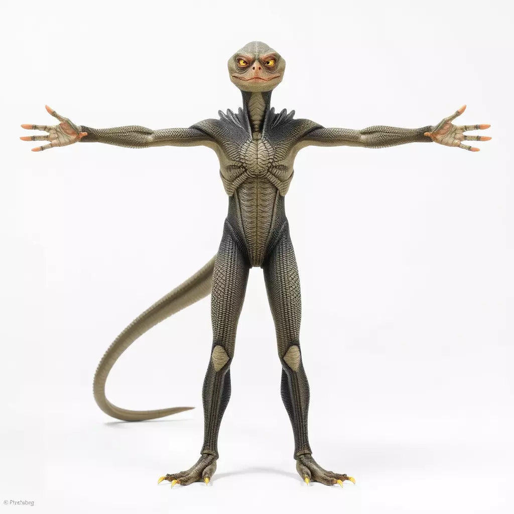 Scaly Alien Creature model pack Low-poly 3D model_3