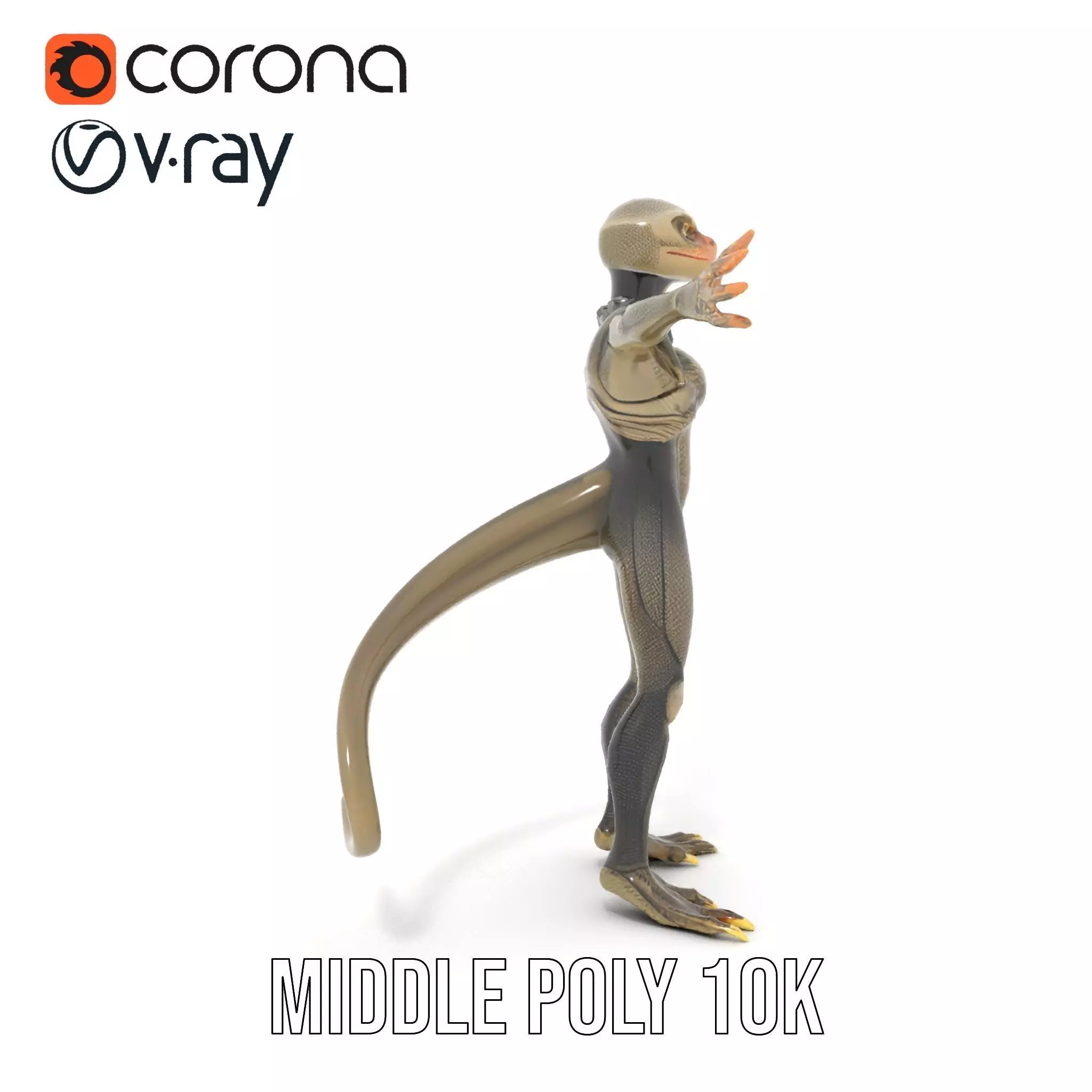 Scaly Alien Creature model pack Low-poly 3D model_16
