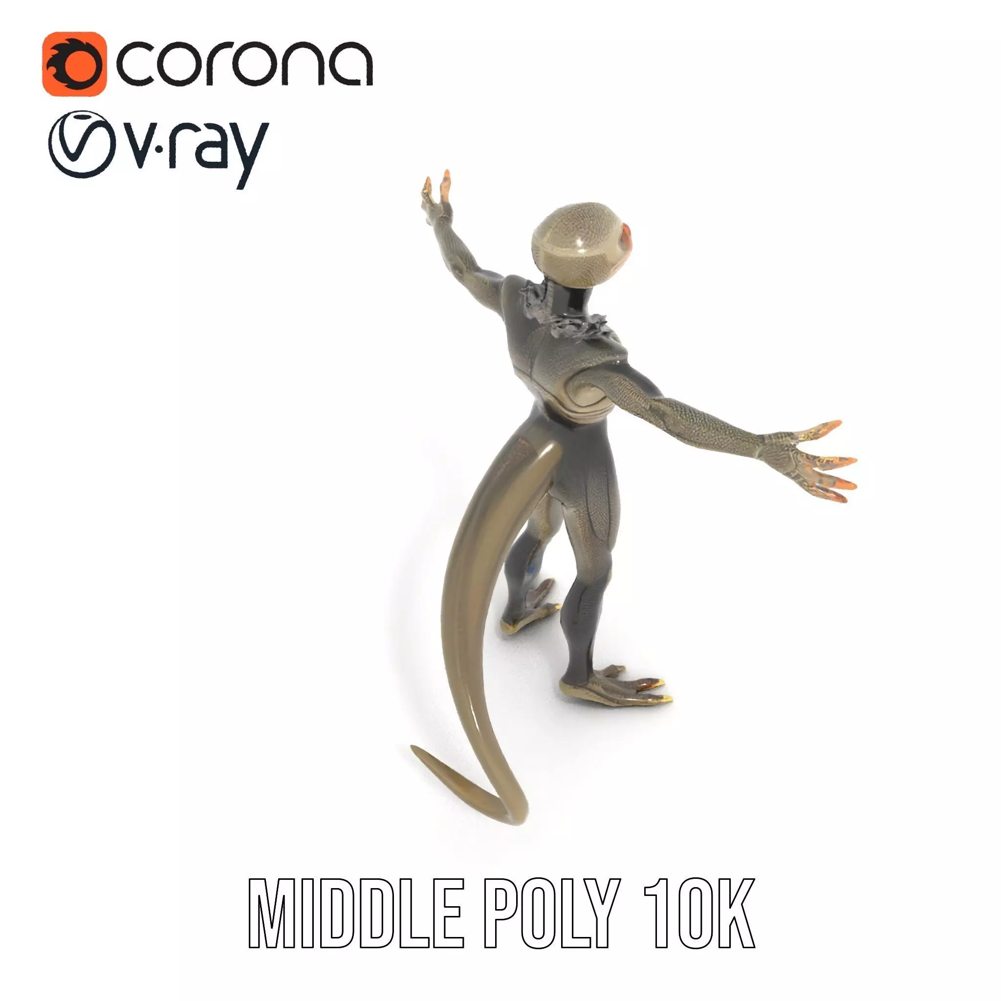 Scaly Alien Creature model pack Low-poly 3D model_7