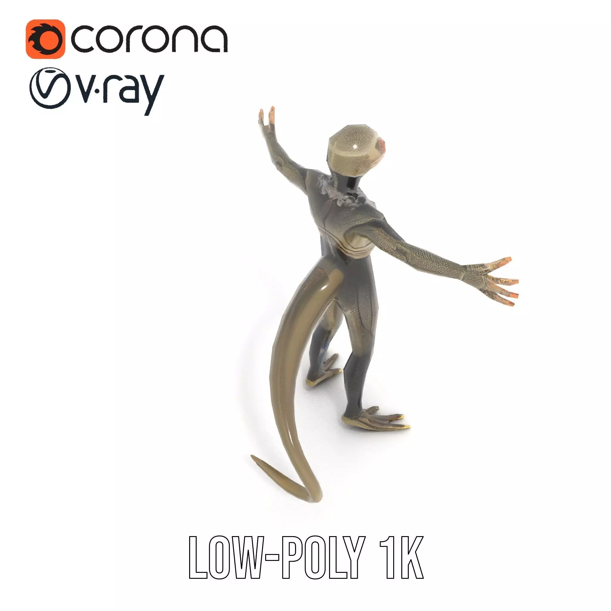 Scaly Alien Creature model pack Low-poly 3D model_25