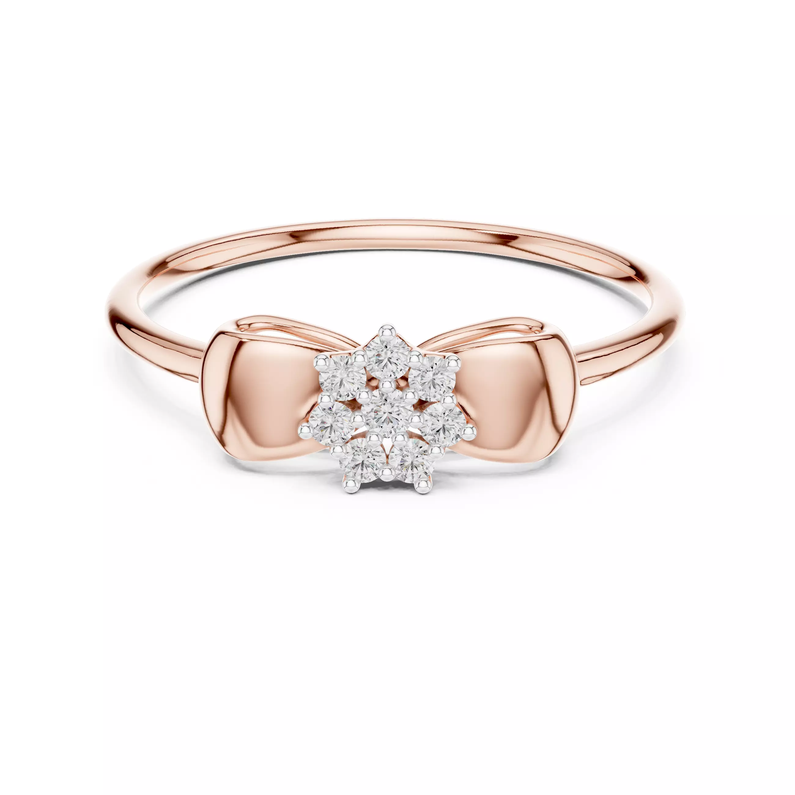 Bow Tie Round Diamond Engagement Wedding Ring 3DM STL Video 3D print model