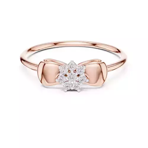 Bow Tie Round Diamond Engagement Wedding Ring 3DM STL Video 3D print model