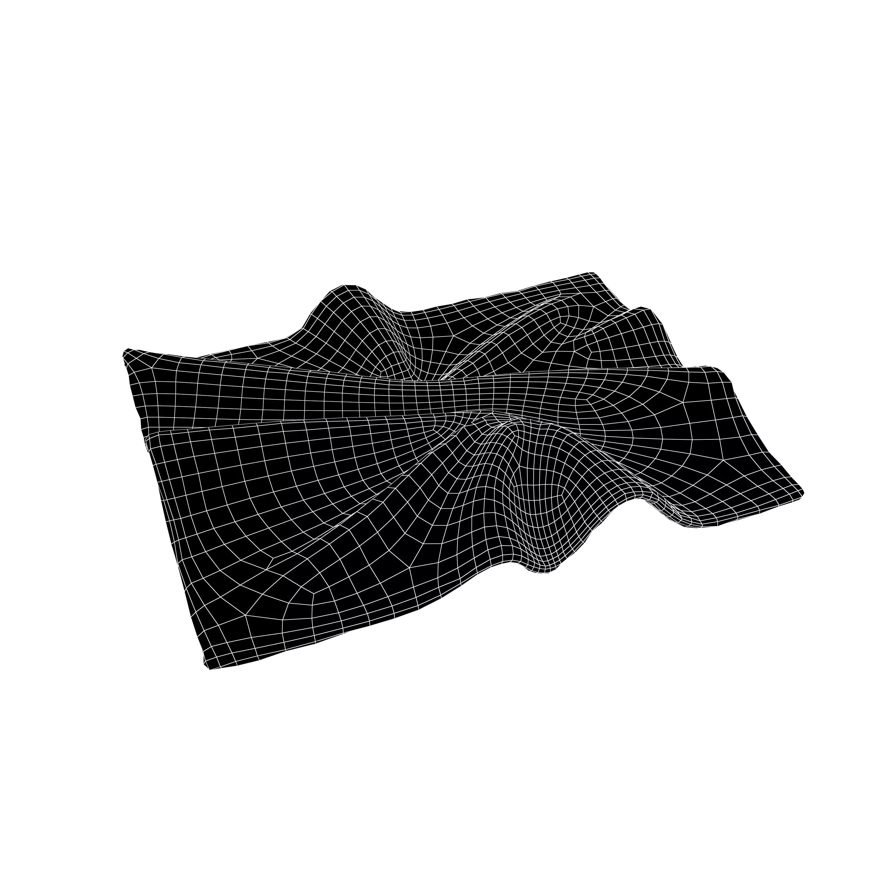 Folded Fabric v1 005 Low-poly 3D model_4