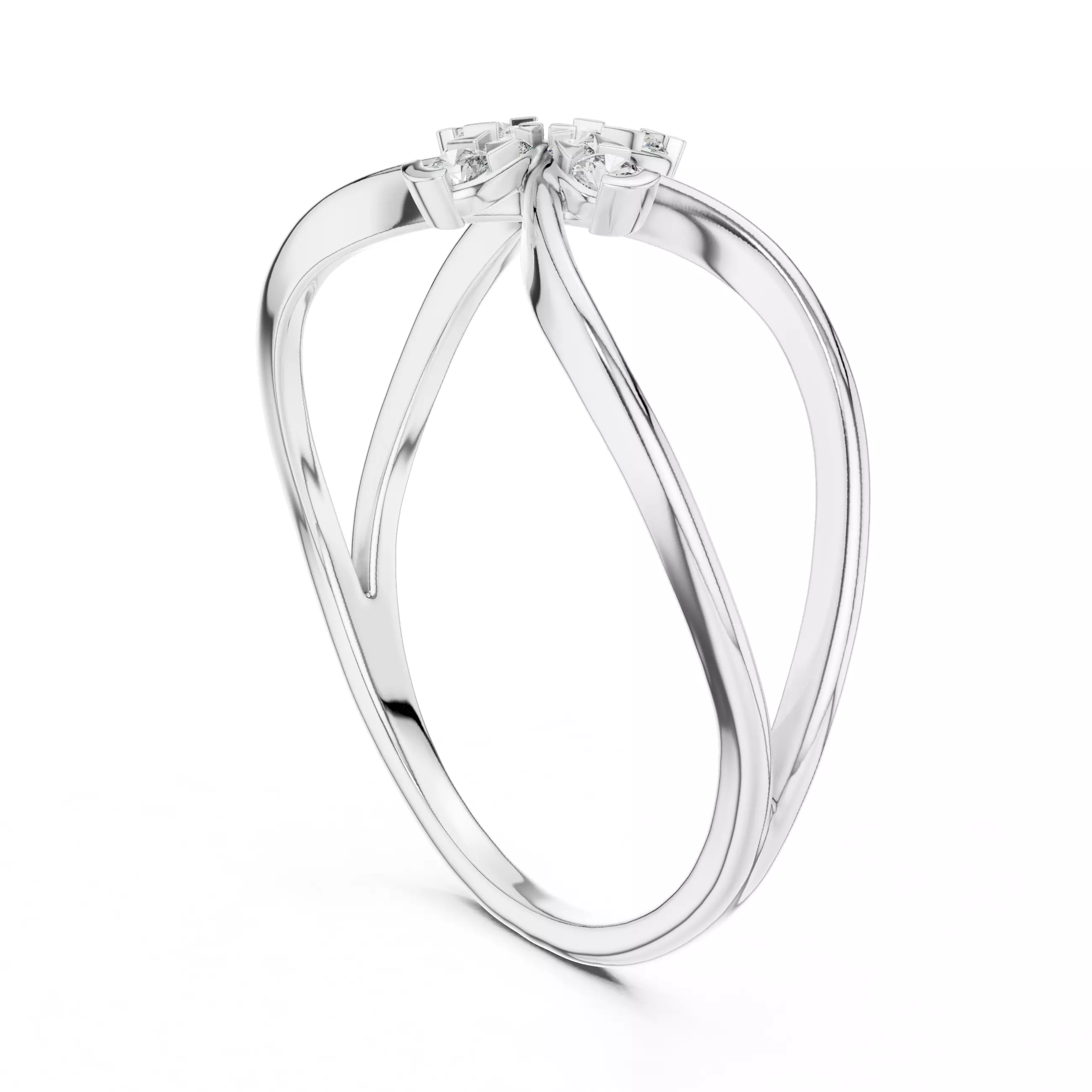 Split Shank Round Diamond Floral Wedding Ring 3DM STL Video 3D print model_9