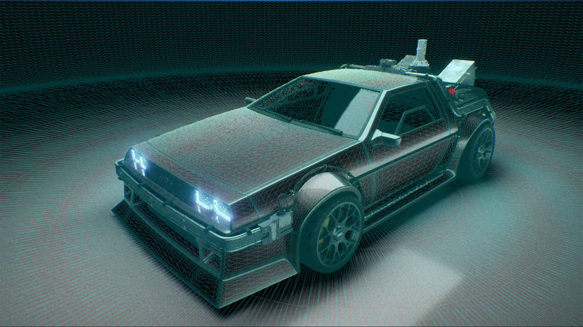 DMC DeLorean Low-poly 3D model_14