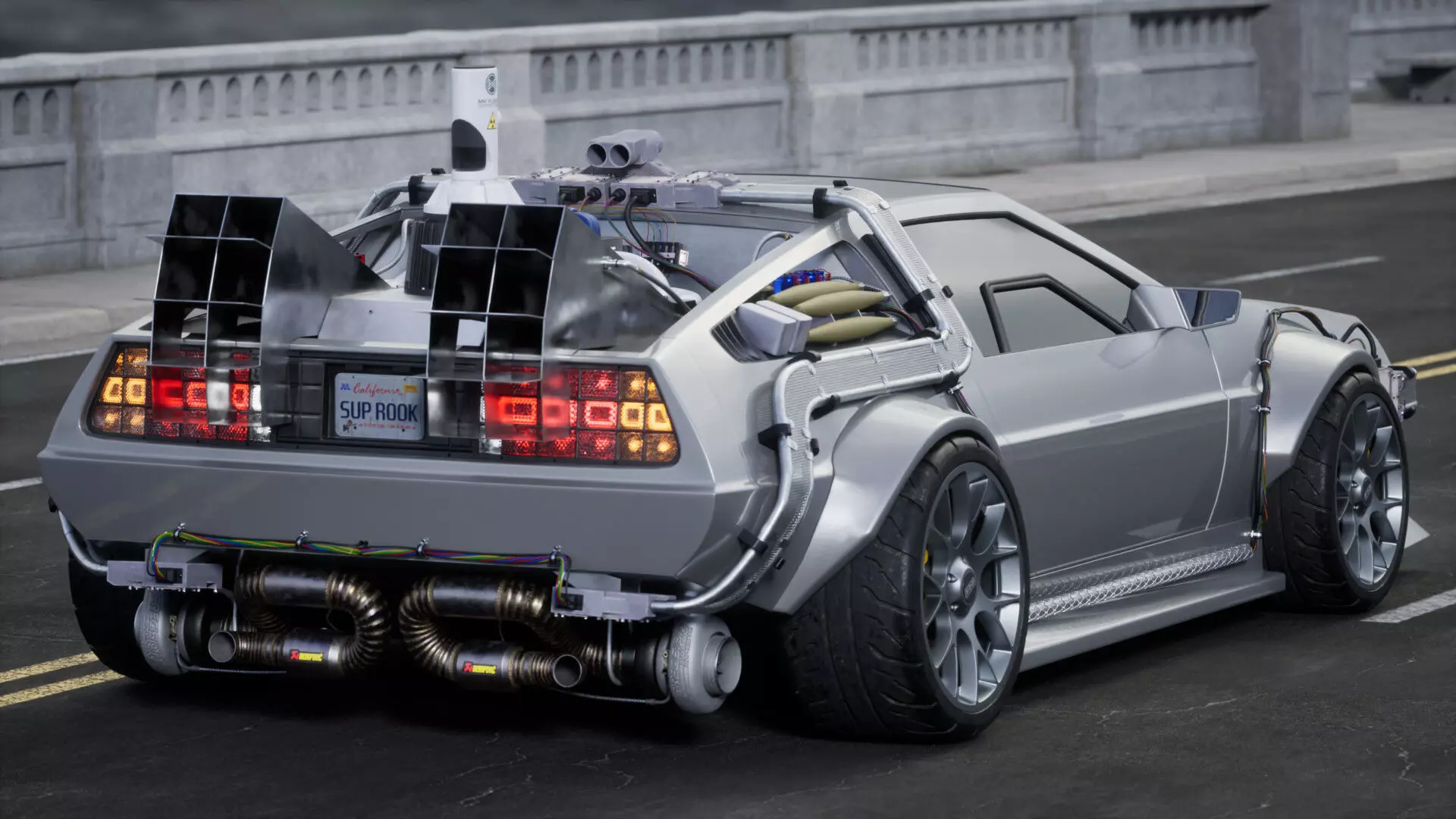 DMC DeLorean Low-poly 3D model_8