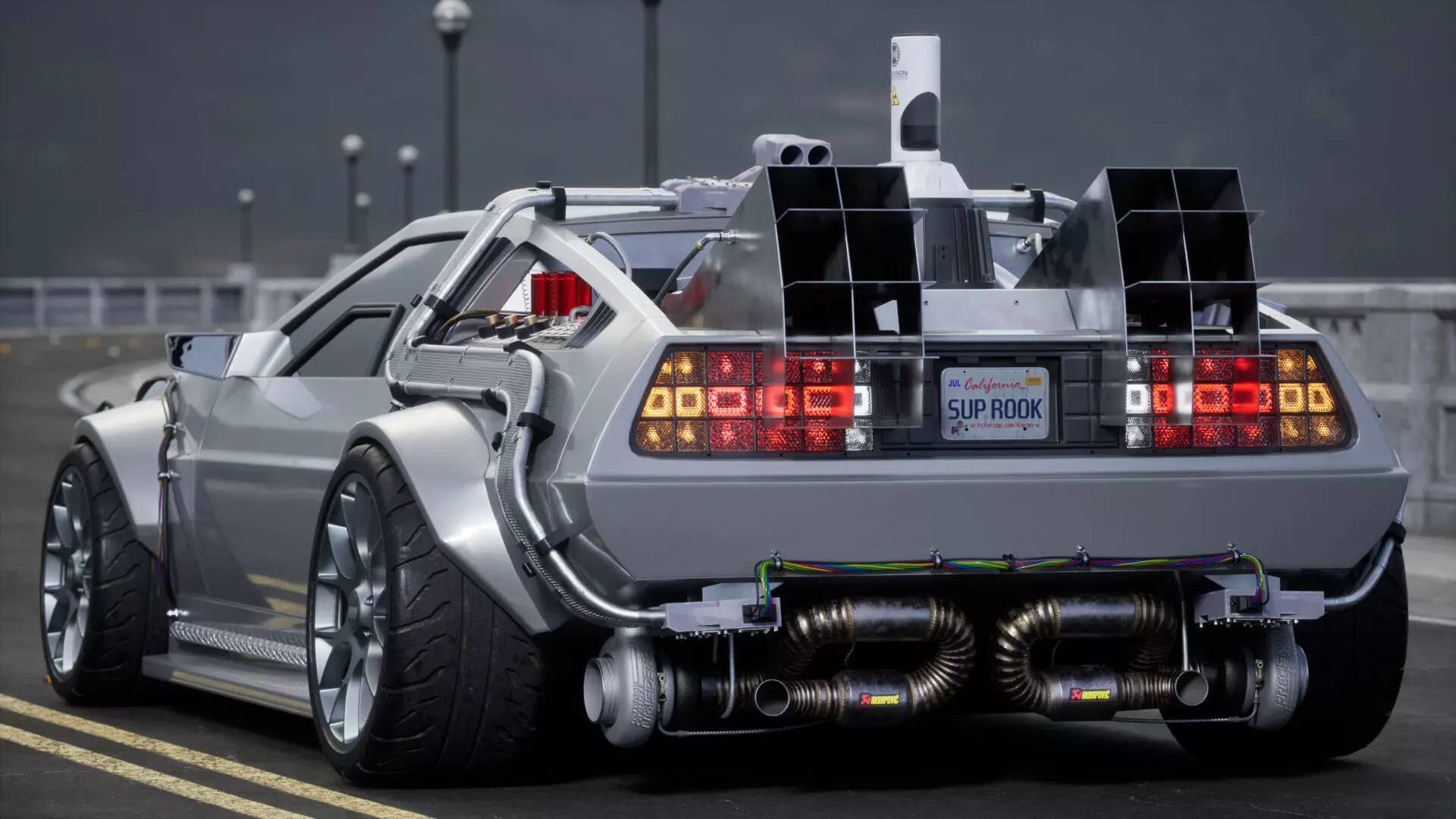 DMC DeLorean Low-poly 3D model_7