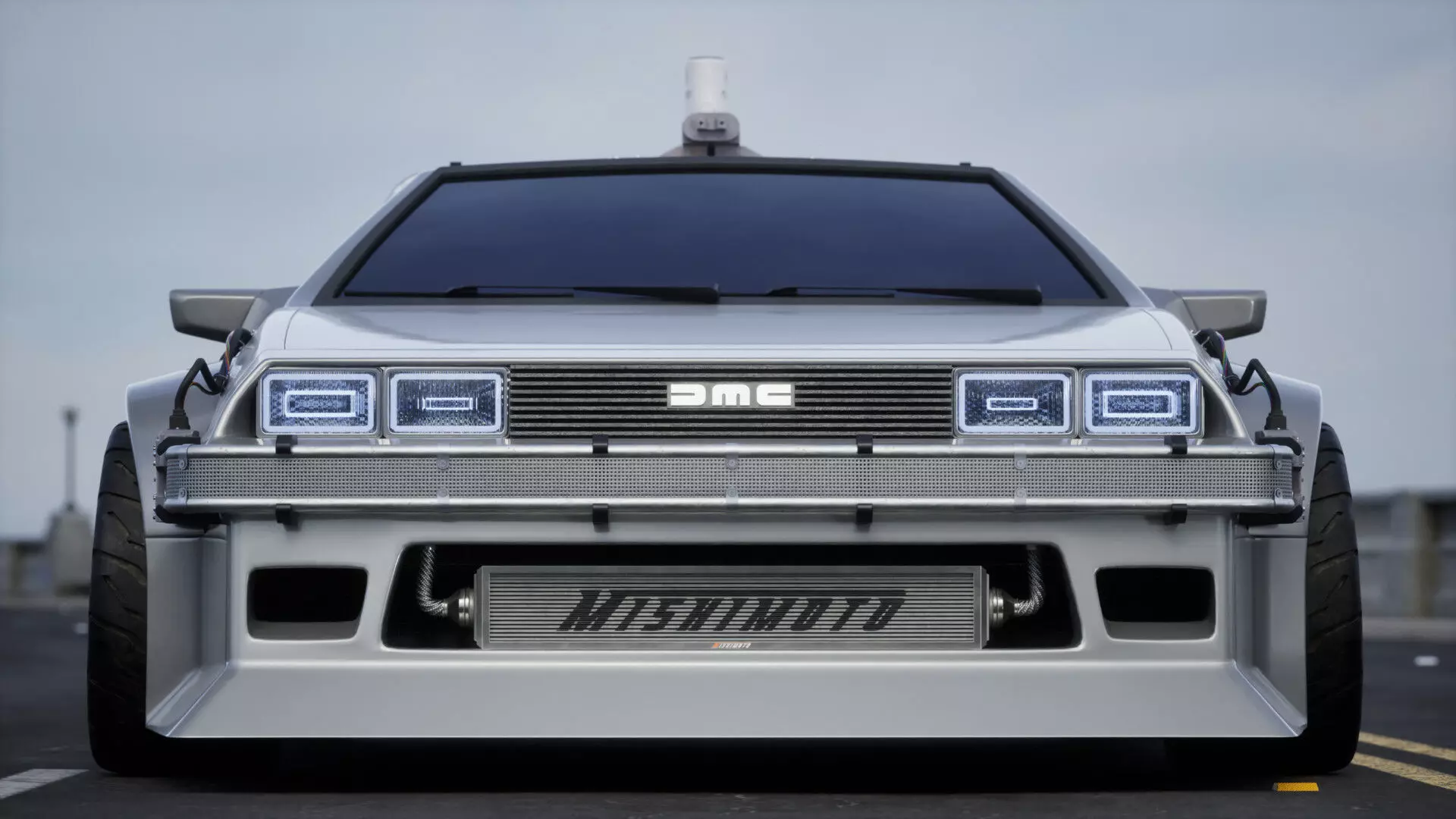 DMC DeLorean Low-poly 3D model_6