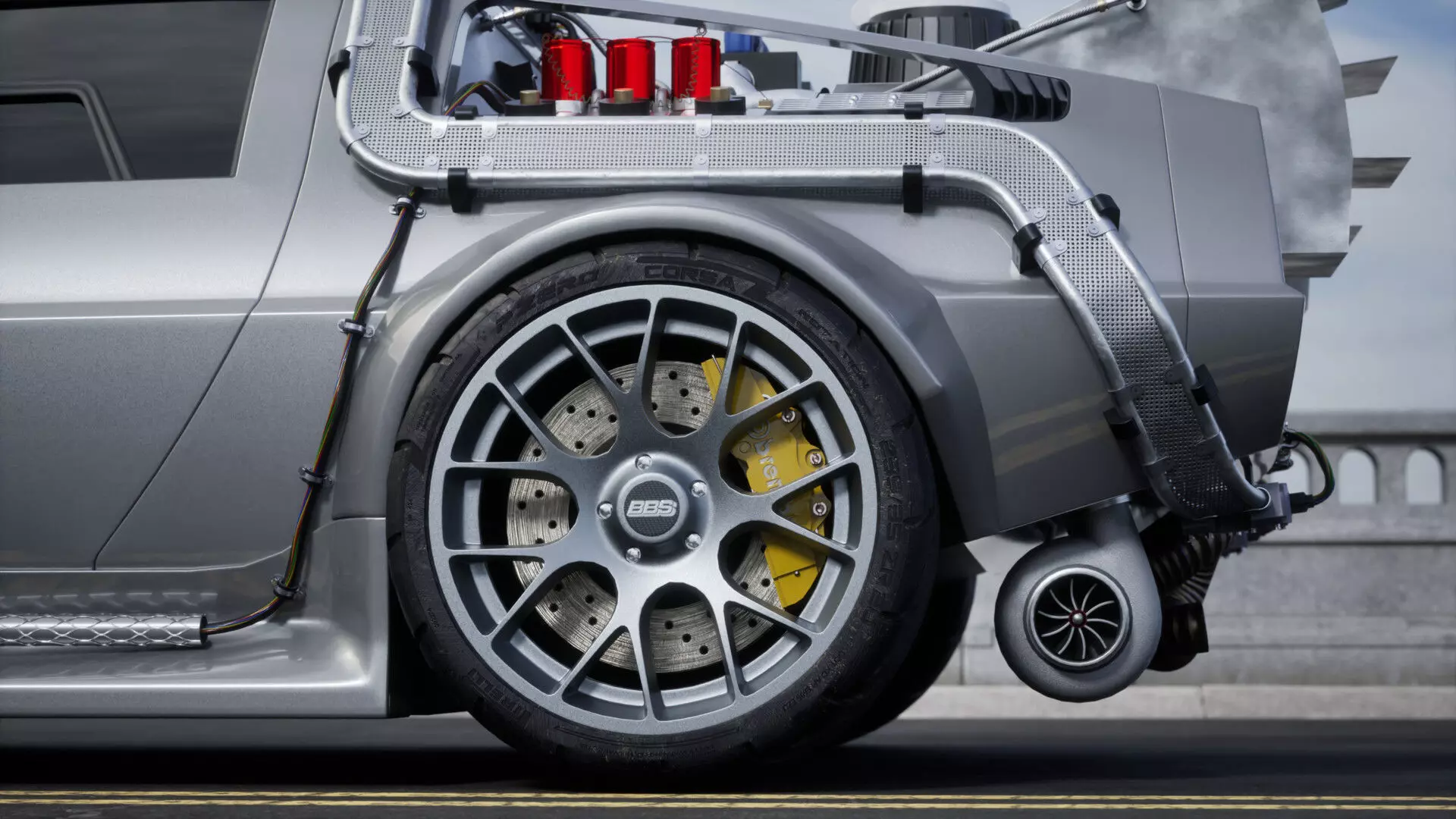 DMC DeLorean Low-poly 3D model_12