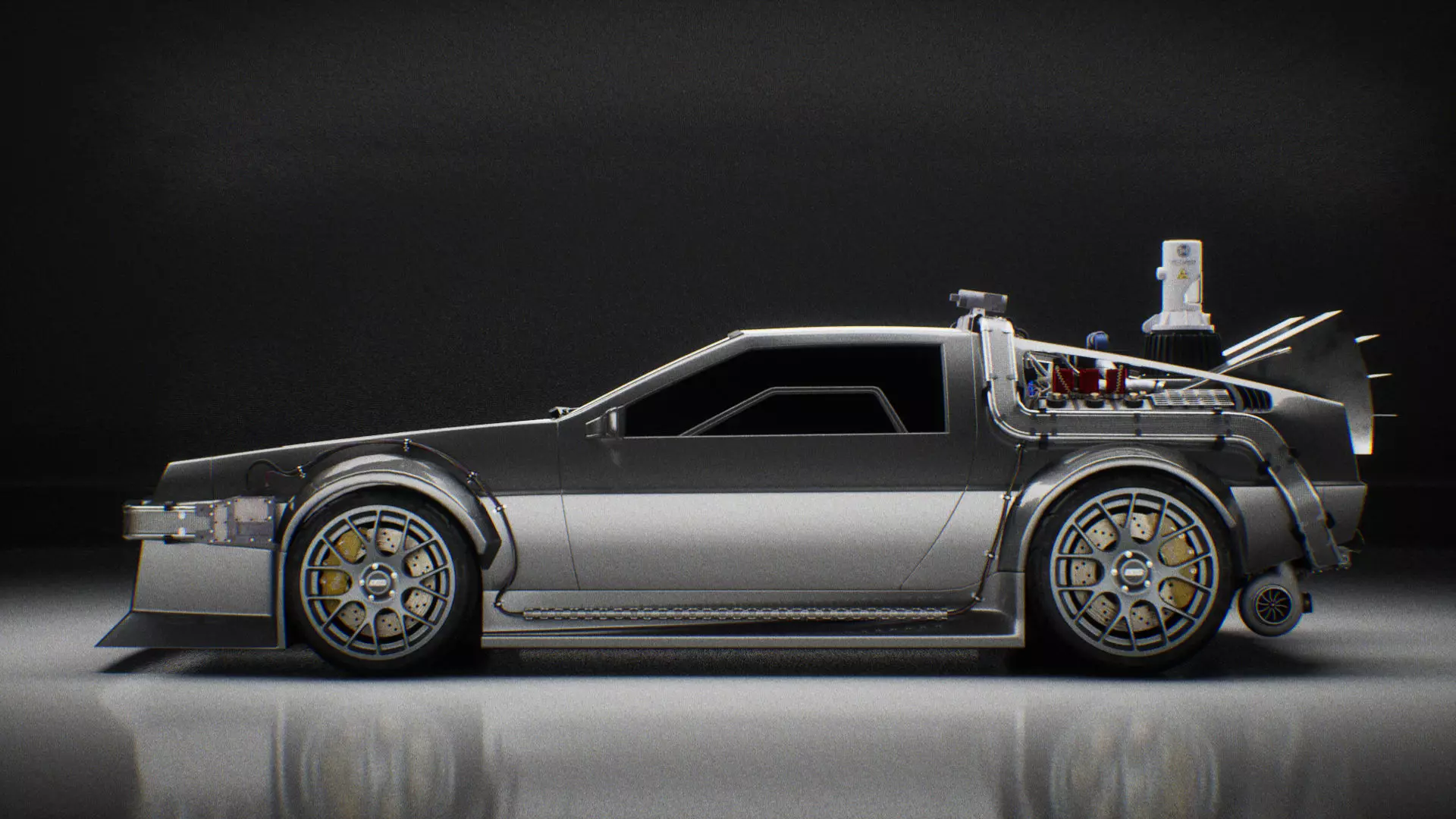 DMC DeLorean Low-poly 3D model_1