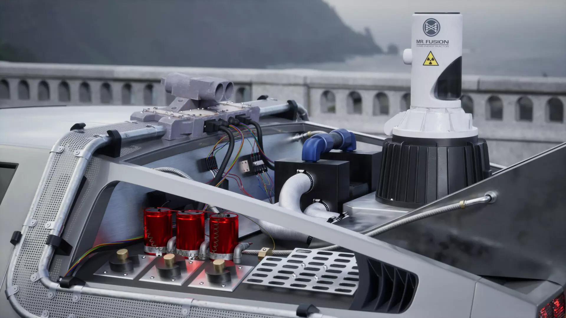 DMC DeLorean Low-poly 3D model_11