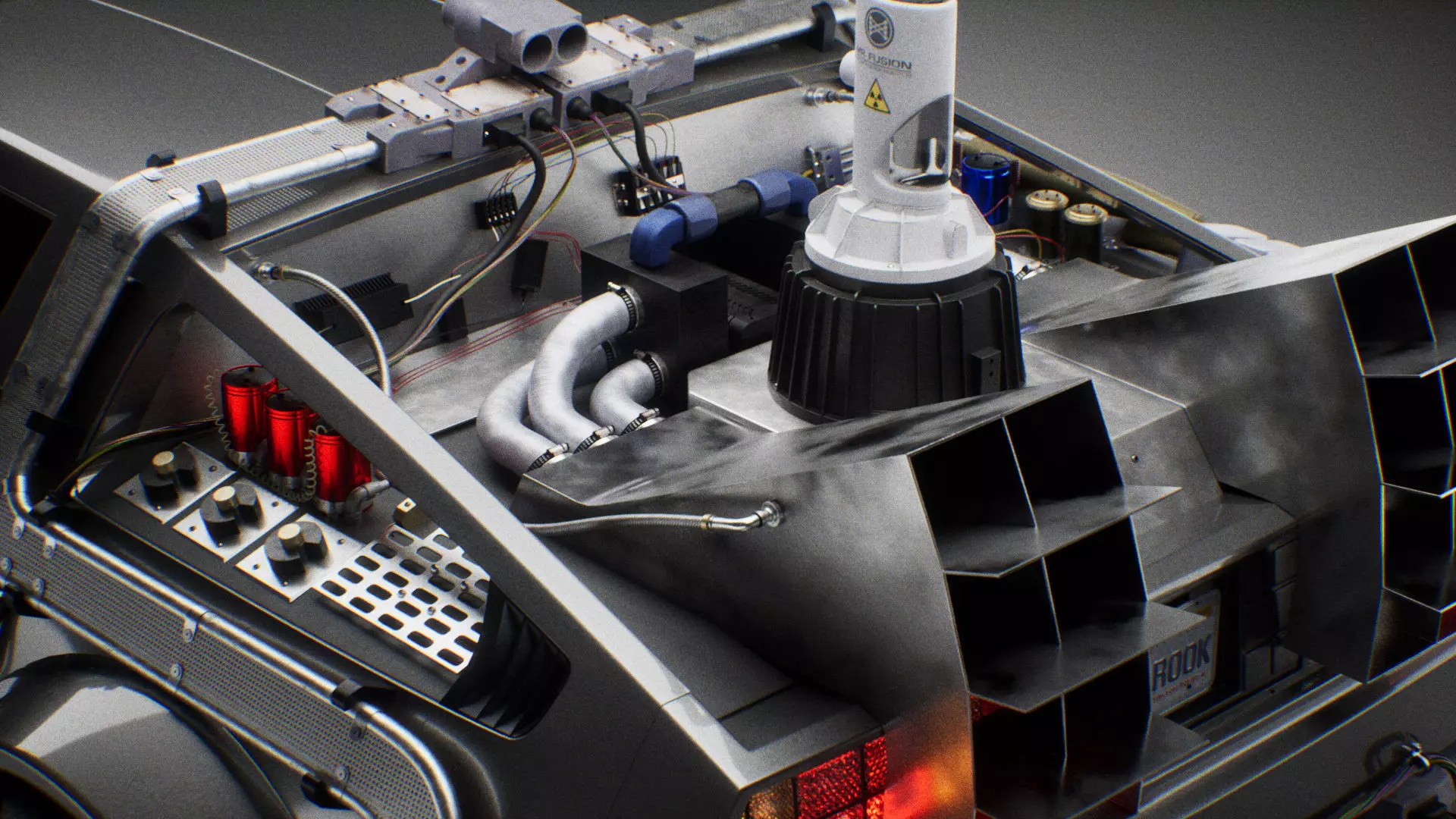 DMC DeLorean Low-poly 3D model_3