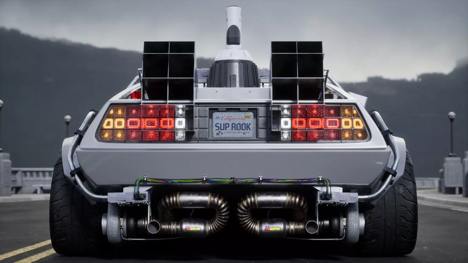 DMC DeLorean Low-poly 3D model_10