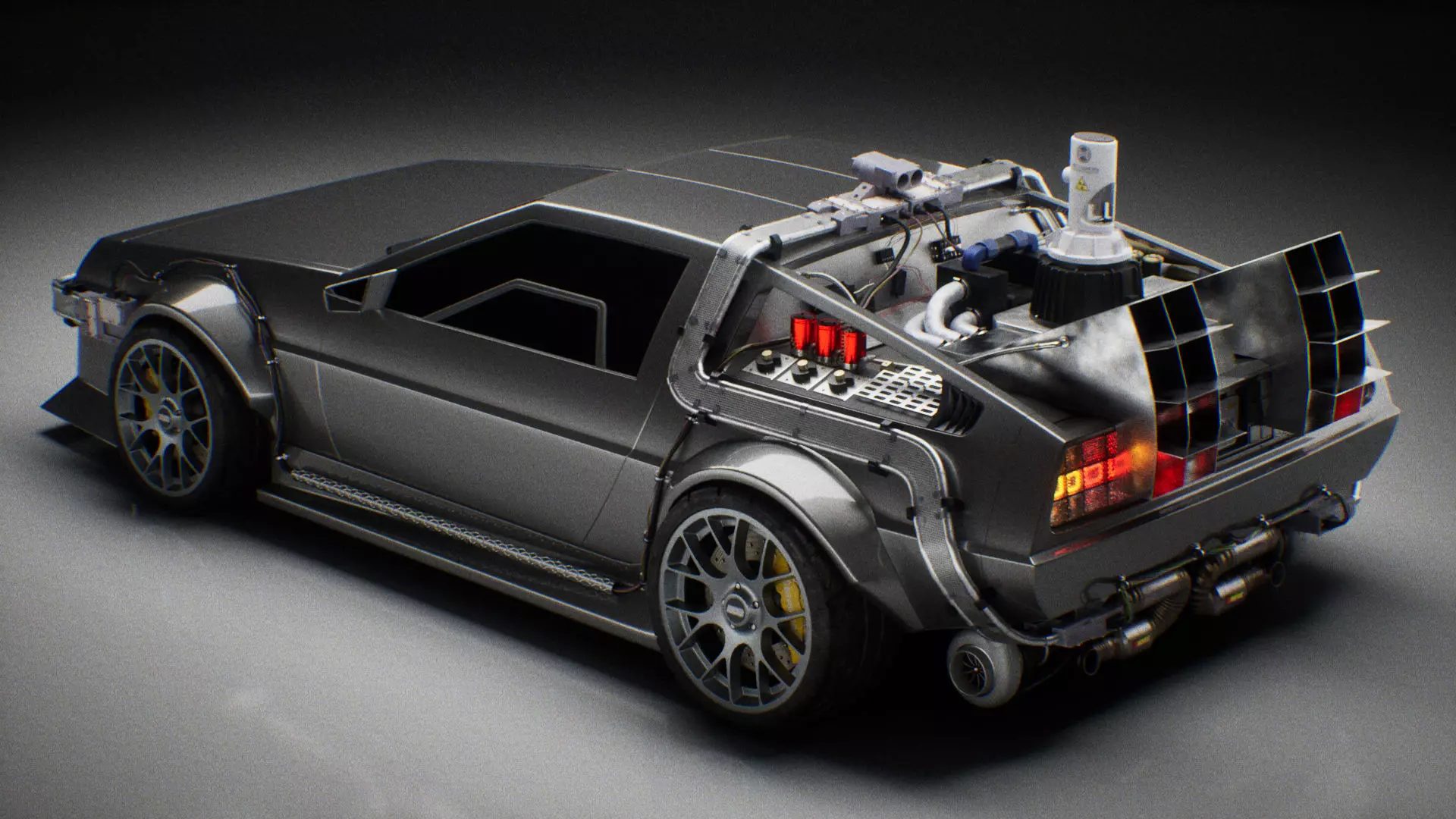 DMC DeLorean Low-poly 3D model_2