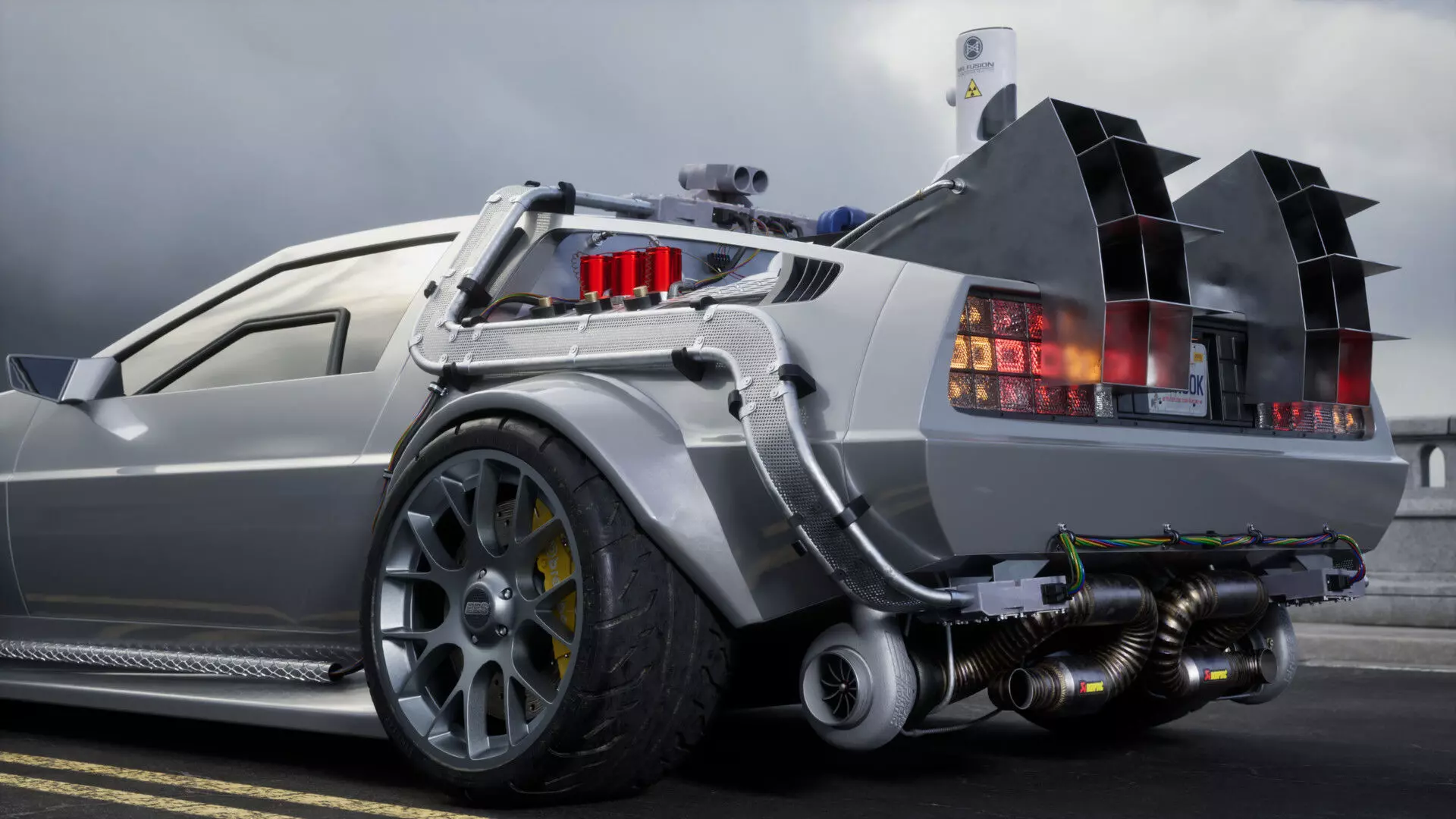 DMC DeLorean Low-poly 3D model_9