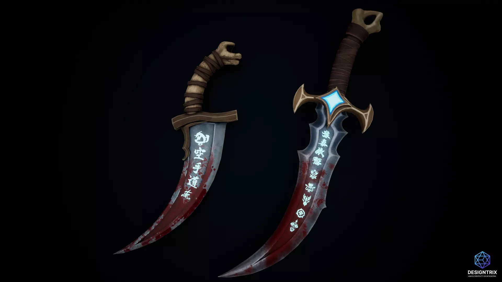 Stylized Weapons 3D Models pack Low-poly 3D model_5