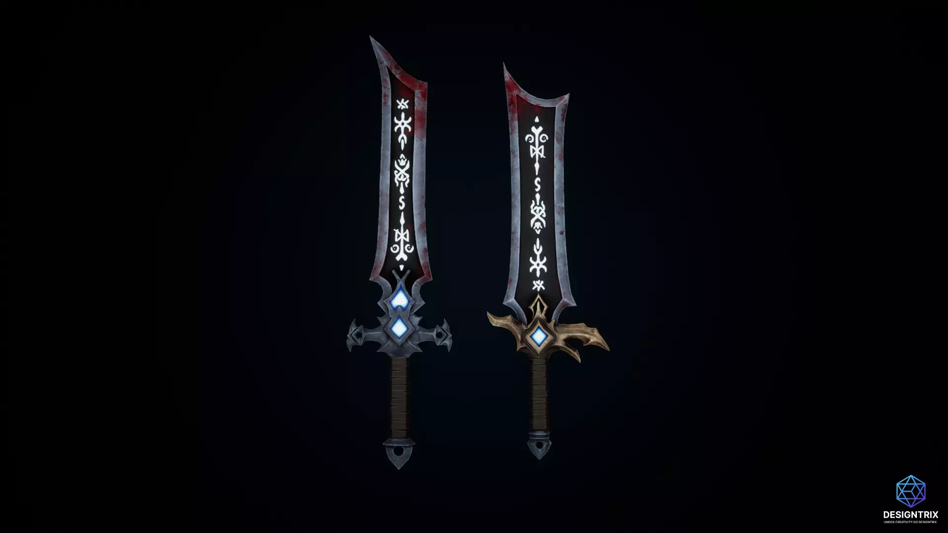 Stylized Weapons 3D Models pack Low-poly 3D model_4