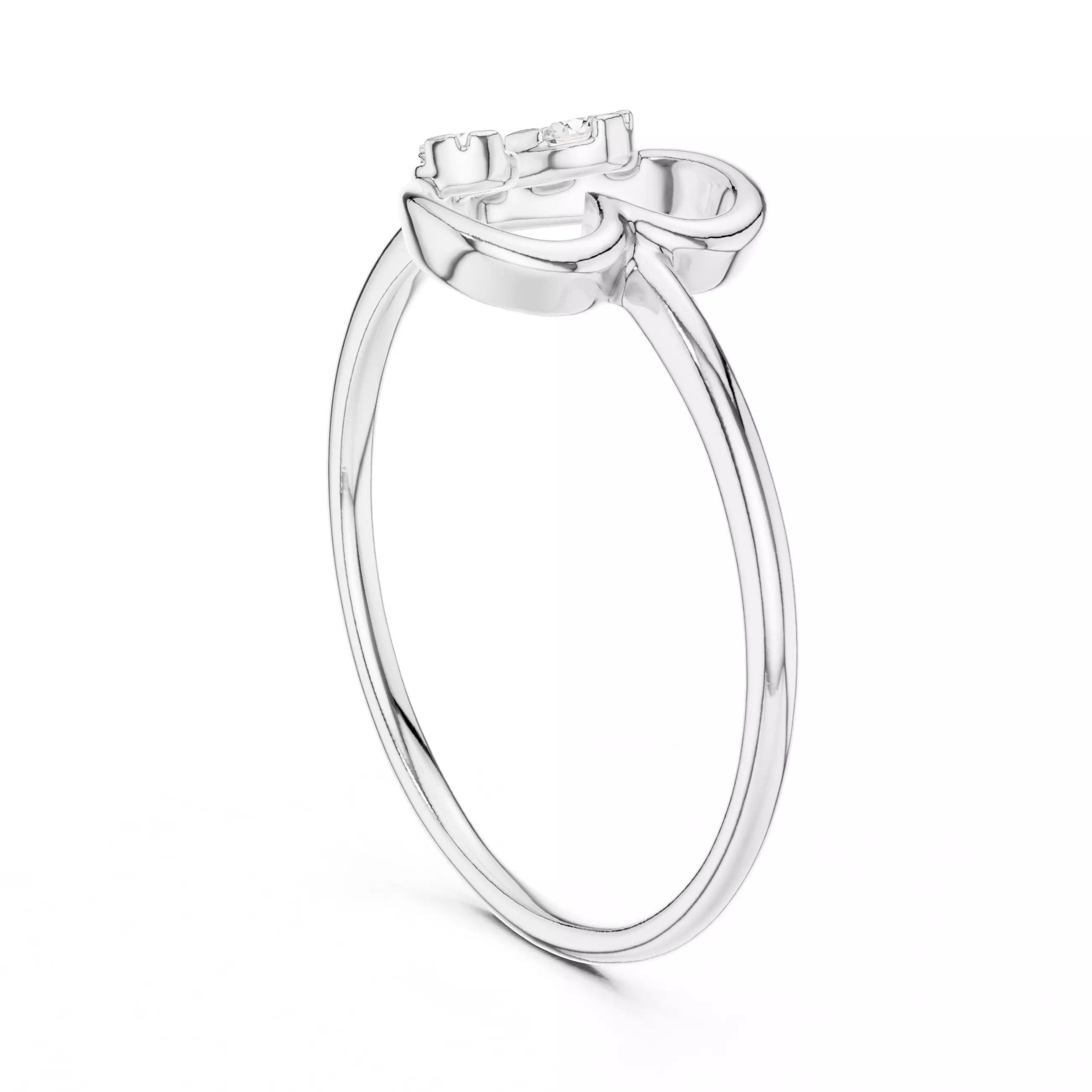 Round Diamond Heart Shape Engagement Ring 3DM STL Video 3D print model_9