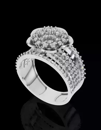 Floral Cluster Diamond Statement Ring
