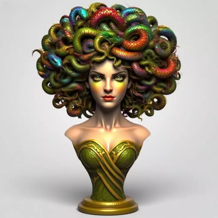 1985 Medusa Gorgon Head 3D Model magic 3D print model